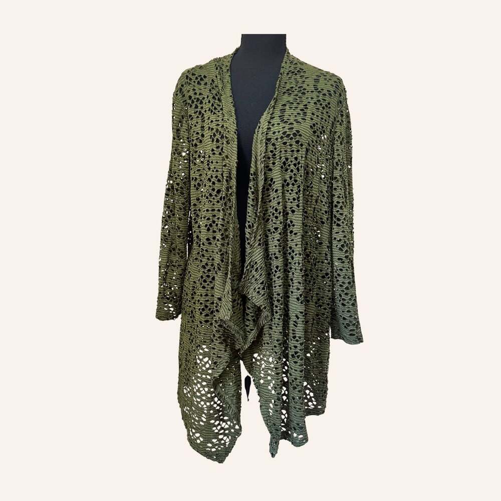 green fairycore cottagecore tinkerbell distressed waterfall cardigan